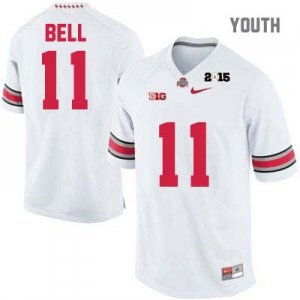 Youth NCAA Ohio State Buckeyes Vonn Bell #11 College Stitched 2015 Patch Authentic Nike White Football Jersey UL20U50NA
